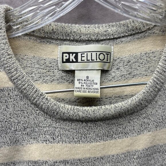 🧶 PK Elliot Vintage Striped Knit Short Sleeve Sweater 🧶 - Picture 2 of 6